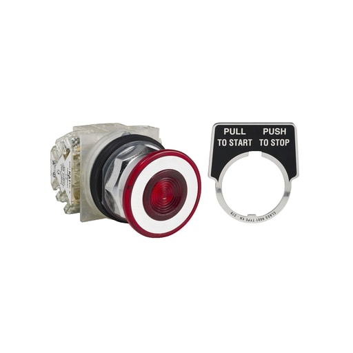Square-D / Schneider - Square D 9001KR9RH2 30 mm 10 Amp 600 Volt Push Button