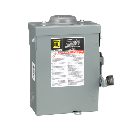 Square D D321NRB Safety Switch Fusible 30A 3P NEMA-3R 240V , Single Throw