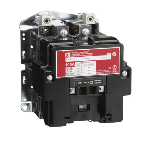 Square-D / Schneider - Square D 8903SQO1V03 100 Amp 600 VAC Lighting Contactor NEMA Push Button