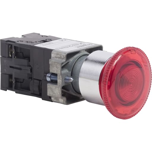 Square-D / Schneider - Square D XB2BN411 22 mm 600 VAC 10 Amp 1NO 1NC Red Mushroom Head Spring Return Non-Illuminated Push Button