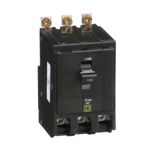 Square-D / Schneider - Square D QOB3100 Miniature Circuit Breaker 100A 240V 3PH , Bolt-On