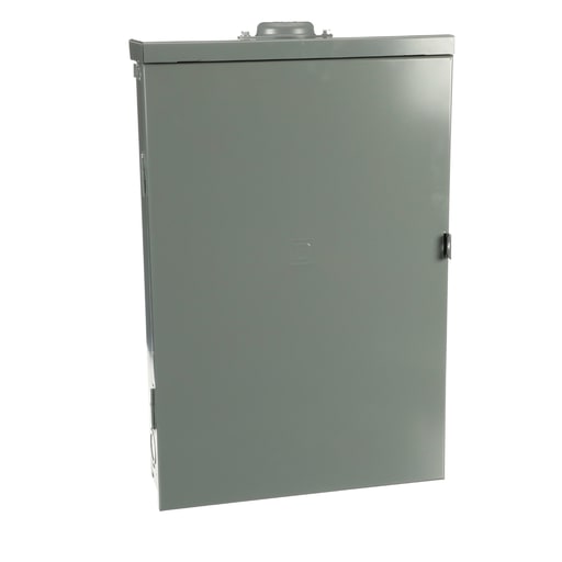 Square-D / Schneider - Square D QO124M100PRB 100A 120/240V 1ø3W Convertible Main Breaker Load Center, Plug-On Neutral, 24 Spaces / 34 Circuits, NEMA-3R, Gray