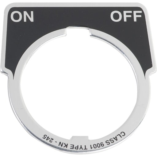 Square-D / Schneider - Square D 9001KN245 40 x 43 mm Aluminum White On-Off Round Push Button Standard Legend Plate