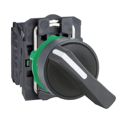Square-D / Schneider - Square D XB5AJ21 22 mm 1.2 Amp 600 VAC 1NO 2-Position Maintained Round Knob Non-Illuminated Selector Switch