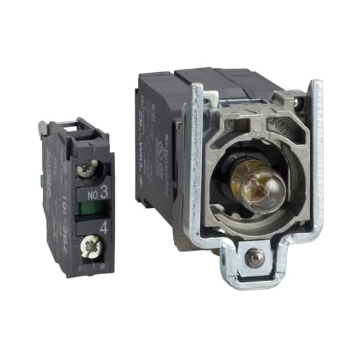 Square-D / Schneider - Square D ZB4BW031 22 mm 110 to 120 VAC 1NO Contact Block Light Module with Screw Clamp