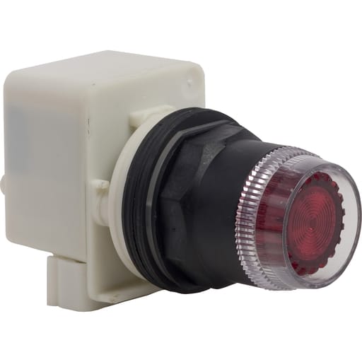 Square-D / Schneider - Square D 9001SK1L1R 30 mm Red Body Plastic Bezel Momentary Full Guarded Round Illuminated Push Button Operator