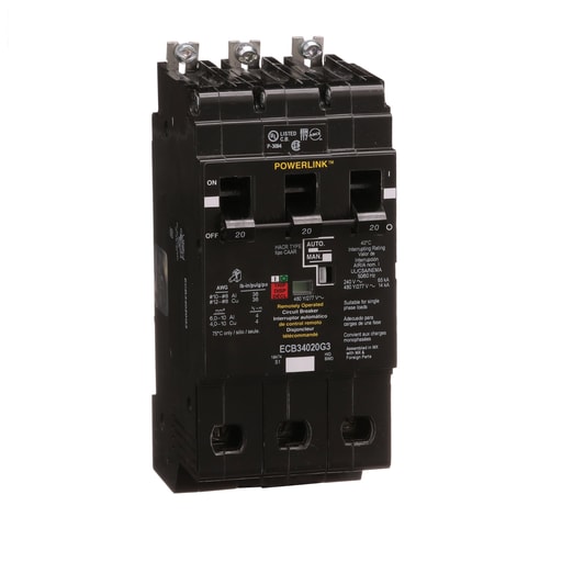 Square-D / Schneider - Square D ECB34020G3 3-Pole 20 Amp 480 Volt Molded Case Circuit Breaker