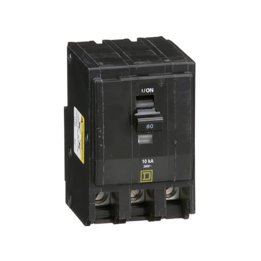 Square-D / Schneider - Square D QO380 Miniature Circuit Breaker 80A 240V 3Ph , Plug-On