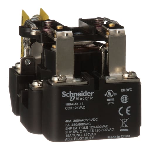 Square-D / Schneider - SQUARED 199AMX-13 Power Relay, DPDT