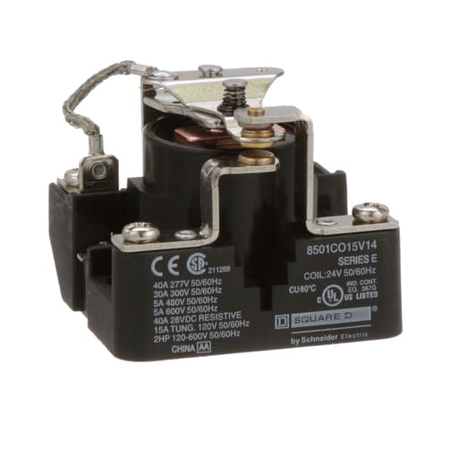 Square-D / Schneider - Square D 8501CO15V14 24 VAC 30 Amp 1-Pole SPDT 1NO 1NC Panel Mount AC Operated Power Relay