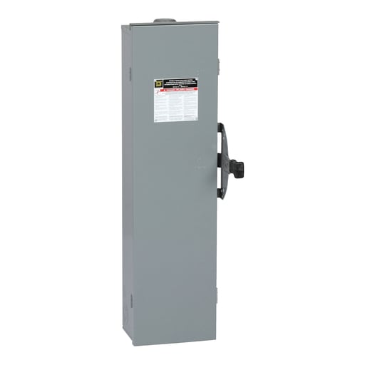 Square-D / Schneider - Square D DT363RB 600 VAC/VDC 100 Amp 75 Hp 3-Pole NEMA 3R Fusible Double Throw Safety Switch