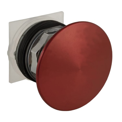 Square-D / Schneider - Square D 9001KR9RM95 30 mm Red Body Chrome Plated Metal Bezel 2-Position Mushroom Non-Illuminated Push-Pull Operator