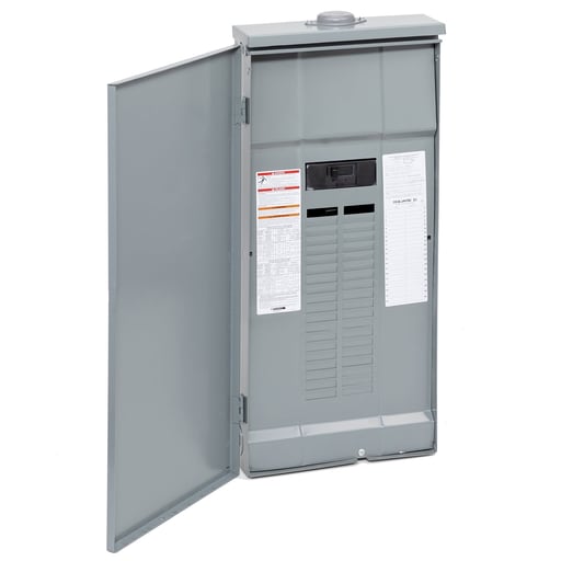 Square-D / Schneider - Square D QO140M200PRB 200A 120/240V 1ø3W Convertible Main Breaker Load Center, Plug-On Neutral, 40 Spaces / 60 Circuits, NEMA-3R, Gray