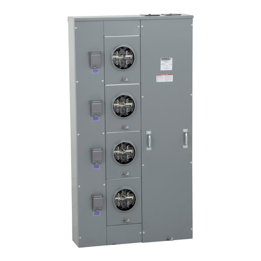 Square-D / Schneider - Square D MPL64225 600A Bus, 225A Max Breaker, 120/240VAC, 1P3W, 4-Socket, Lever Bypass, 5 Jaws, NEMA 3R Ringless Meter Center<br><font color="FF0000">Note: Installers Responsibility to Confirm Approved by Local Inspector</br></font>