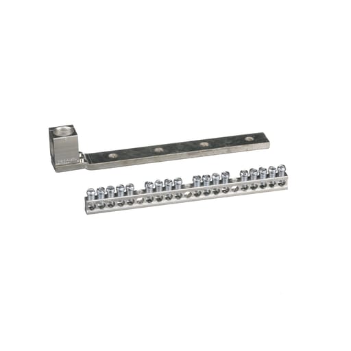 Square-D / Schneider - Square D PK18GTAL 8.81 Inch 14 to 4/12 to 4 AWG Copper/Aluminum 18-Terminal Load Center Ground Bar Kit