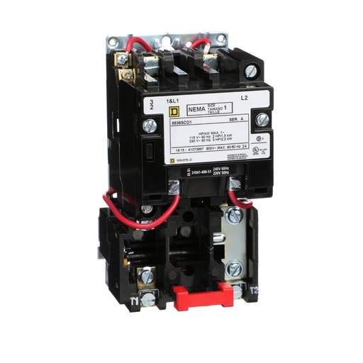 Square-D / Schneider - Square D 8536SCO1V03 220/240 VAC 27 Amp 3 Hp 2-Pole Open Type Full Voltage Non-Reversing Magnetic Starter