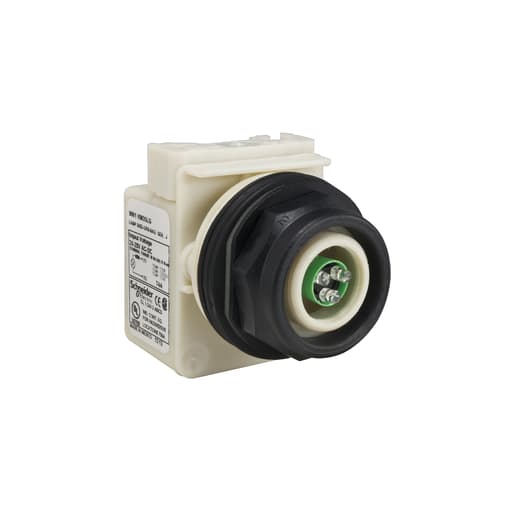 Square-D / Schneider - Square D 9001SKP35LG 30 mm 24/28 VAC/VDC Green Lens Plastic Bezel LED Standard Round Pilot Light