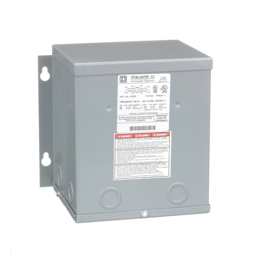 Square-D / Schneider - Square D 1.5S1F 1.5 kVa 240 x 480 VAC Primary 120/240 VAC Secondary Dry Type General Purpose Transformer