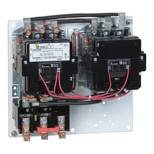 Square-D / Schneider - Square D 8736SEO2V02S 110/120 VAC 90 Amp 50 Hp 3-Phase 3-Pole Open Type Full Voltage Reversing Magnetic Starter