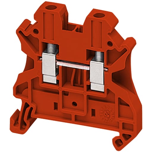 Square-D / Schneider - Square D NSYTRV42RD 4 mm 2-Point Red 26 to 10 AWG Solid/Stranded Copper Screw Terminal Block