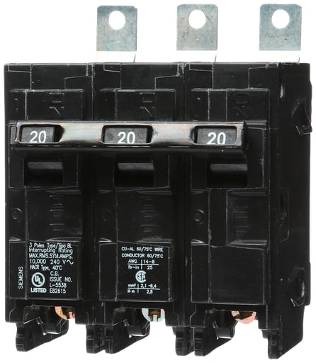 Siemens - Siemens B320 3-Pole 20 Amp 240 Volt 10 K Circuit Breaker