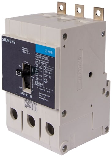 Siemens - Siemens NGB3B045 45 Amp 14 kA 600 Volt 3-Pole Type NGB Molded Case Circuit Breaker without Load Lug
