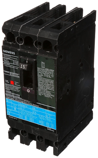 Siemens - Siemens ED63B015 3-Pole 15 Amp 600 Volt 18 kA Circuit Breaker Lugs
