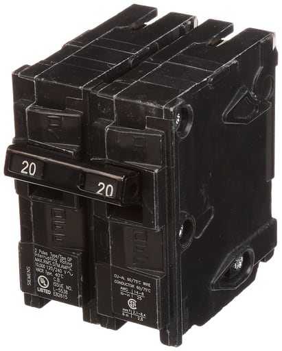 Siemens - Siemens Q220 2-Pole 120/240 VAC 20 Amp 10 kA Plug-In Common Trip Circuit Breaker