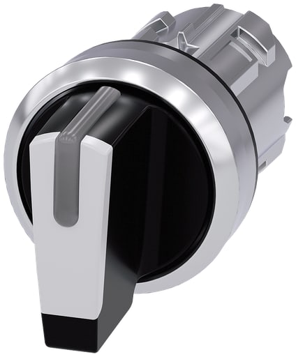 Siemens - Siemens 3SU10522BL600AA0 22 mm 3-Position White Plastic Round Illuminated Selector Switch