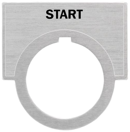 Siemens - Siemens 52NL03 2 x 1-7/16 Inch Start Brushed Aluminum Large Push Button Legend Plate