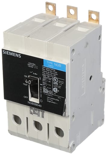 Siemens - Siemens NGB3B040B 3-Pole 40 Amp 600 Volt 14 kA Molded Case Circuit Breaker
