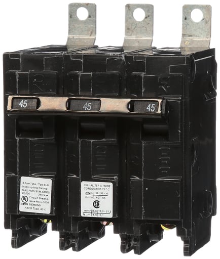 Siemens - Siemens B345H 3-Pole 45 Amp 240 VAC 22 kA Bolt-On Molded Case Circuit Breaker