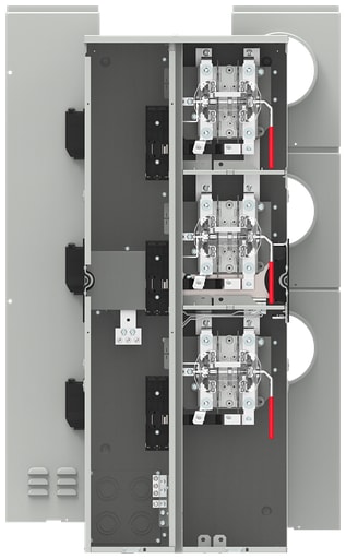 Siemens - Siemens WML31225RJ 120/240 VAC 225 Amp 1-Phase 100 kA 3-Wire 5-Jaw 3-Position Lever Bypass Ringless Meter Stack