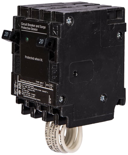 Siemens - Siemens QSA2020SPD 1-Pole 120/240 VAC 20A 10kA Plug-On Load Terminal Circuit Breaker (SPD)