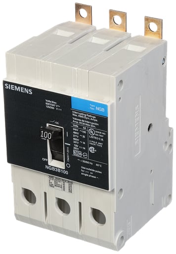 Siemens - Siemens NGB3B100B 3-Pole 100 Amp 600 Volt 14 kA Molded Case Circuit Breaker