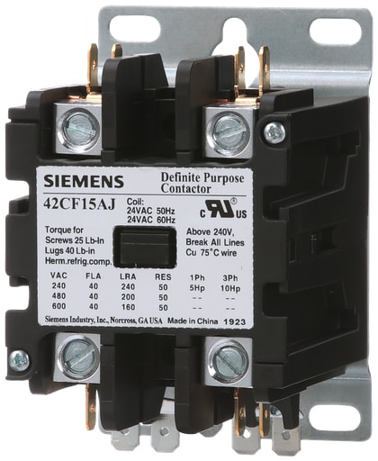 Siemens - Siemens 42CF15AF Contactor, 42DP,40A,2P