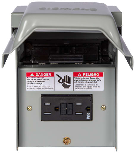 Siemens - Siemens WN2060GFCI 240V 60A 10hp Steel Non-Fusible AC Disconnect w/ 15A GFCI Receptacle, 1-Phase, NEMA-3R