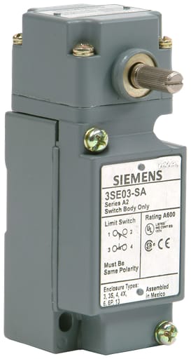 Siemens - Siemens 3SE03-AR1 600 VAC/300 VDC 10 Amp 1NO 1NC Zinc Die-Cast Metal Plug-In Modular Limit Switch