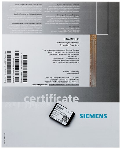 Siemens - S-A 6SL30747AA040AA0 LICENSE G120 E