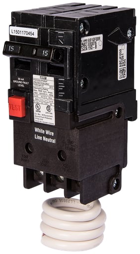 Siemens - Siemens QE215 15 Amp 10 kA 30 mA 120/240 Volt 2-Pole Type QE GFCI Circuit Breaker