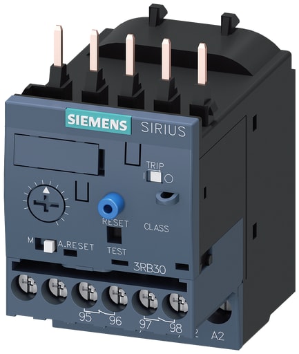 Siemens - Siemens 3RB30161PB0 690 VAC 1 to 4 Amp 3-Pole 1NO 1NC Electronic Solid State Overload Relay