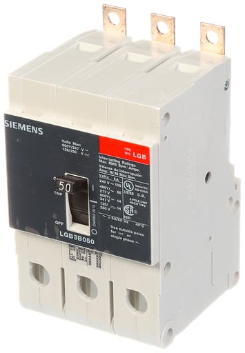 Siemens - Siemens LGB3B050B 3-Pole 50 Amp 480 Volt 65 kA Molded Case Circuit Breaker