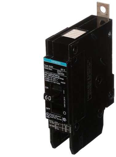 Siemens - Siemens BQD160 1-Pole 60 Amp 277 VAC 14 kA Molded Case Circuit Breaker