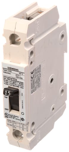 Siemens - Siemens CQD115 277 VAC 15 Amp 14 kA 1-Pole DIN Rail Type CQD Circuit Breaker