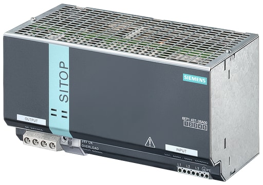 Siemens - Siemens 6EP14373BA00 400 to 500 VAC Input 24 VDC 40 Amp Output Stabilized Power Supply