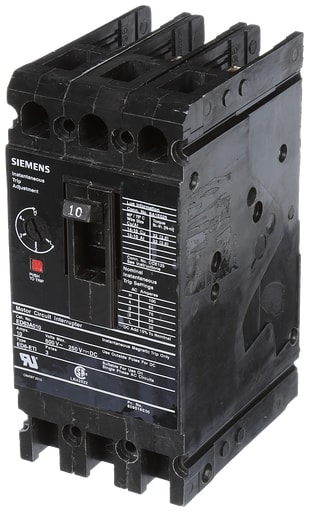 Siemens - Siemens ED63A010 600 Volt 10 Amp 3-Pole Circuit Breaker with ETI Lugs