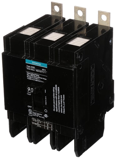 Siemens - Siemens BQD390 3-Pole 90 Amp 480 VAC 14 kA Circuit Breaker