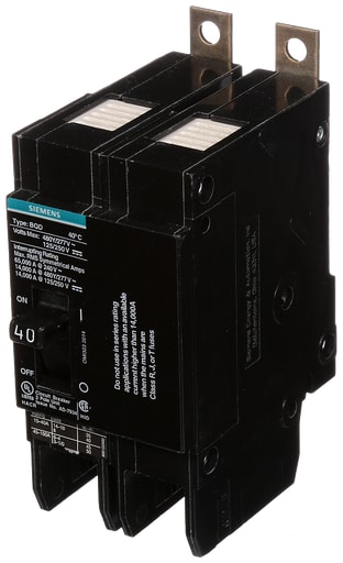 Siemens - Siemens BQD240 2-Pole 40 Amp 480 VAC 14 kA Circuit Breaker