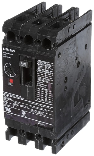 Siemens - Siemens ED63A125 600 Volt 125 Amp 3-Pole Circuit Breaker with ETI Lugs
