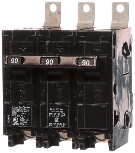 Siemens - Siemens B390H 3-Pole 90 Amp 240 Volt 22 kA Bolt-On Molded Case Circuit Breaker